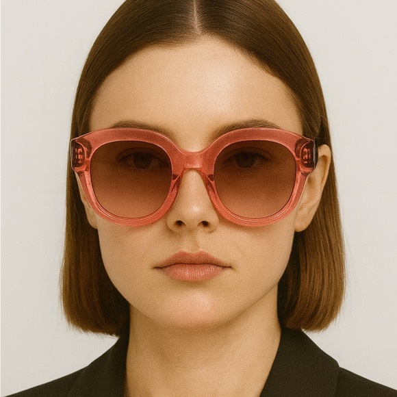 CELINE PINK BORDEAUX GRADIENT OVERSIZED ACETATE UNISEX SUNGLASSES CL40186I - Picture 1 of 8